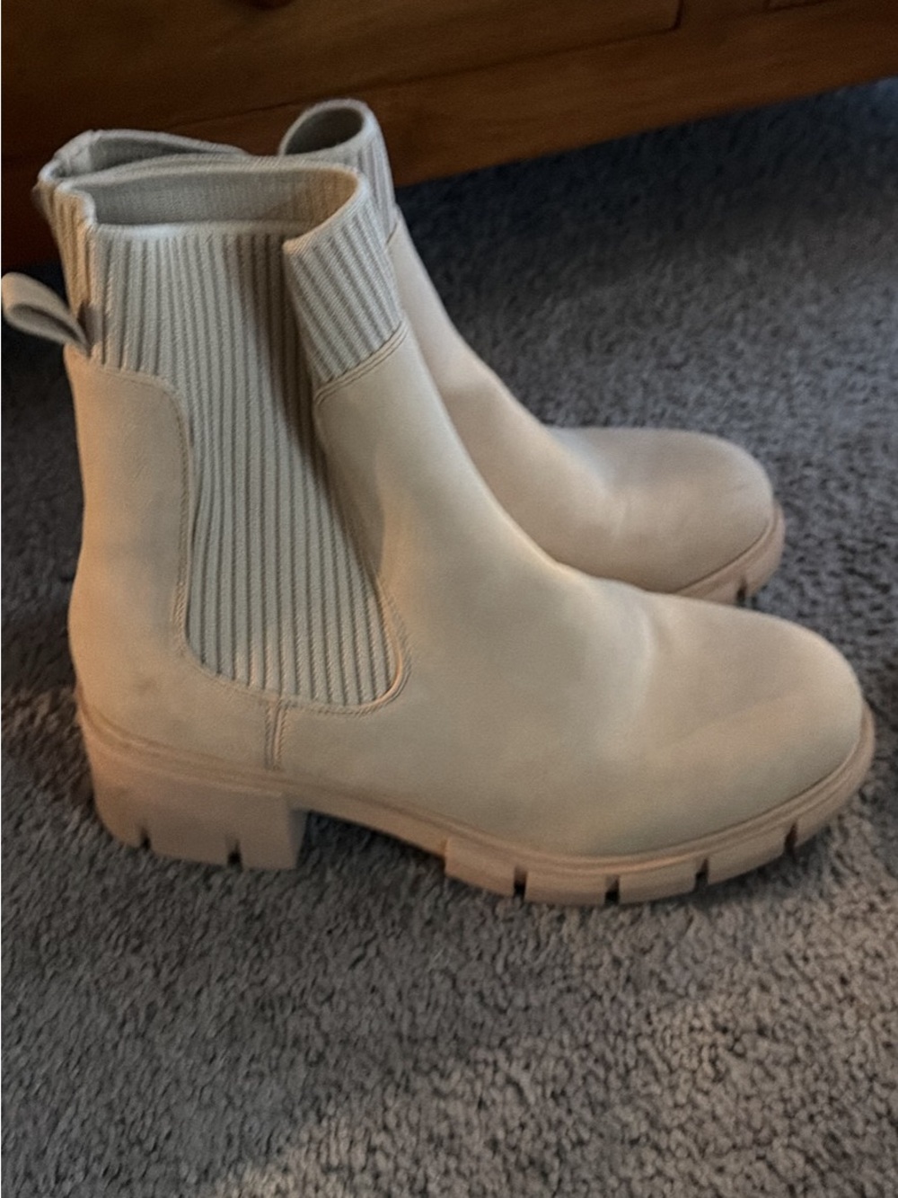Classic Chelsea Lug Boot - Beige Women’s Ankle Boots